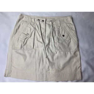 Magellan Sportswear Women’s Cream Cargo A Line Tie Front Skirt size 4 EUC